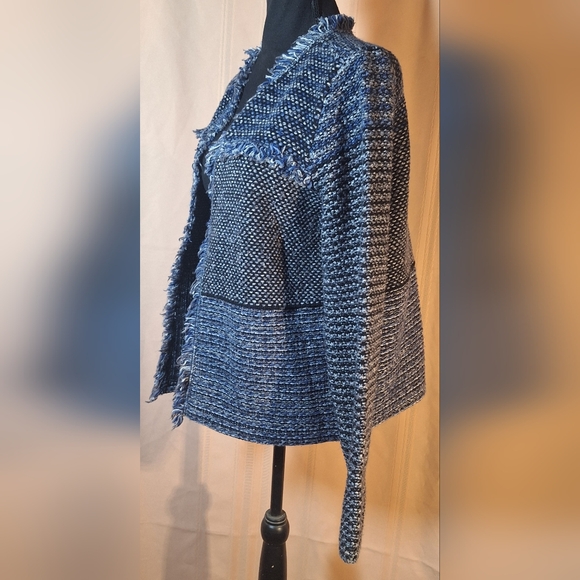 CHICO'S Franklin Fringe Open Front Cardigan - Picture 3 of 6